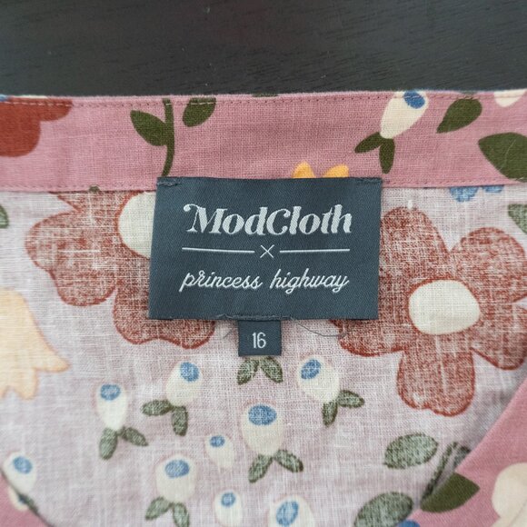 ModCloth x Princess Highway Floral Tie-Front Blouse Size 16 - Picture 4 of 4